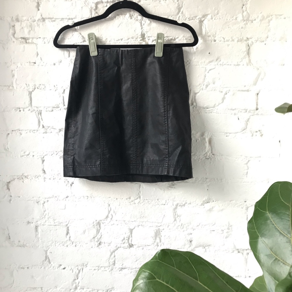 Free People Leather Skirt